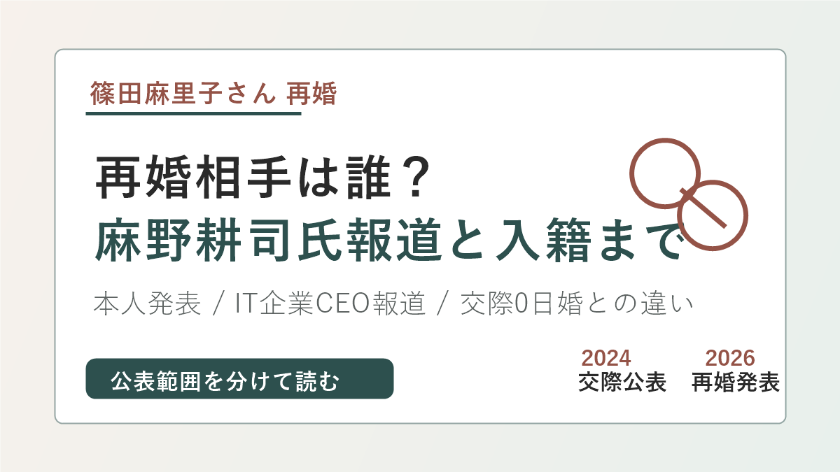 篠田麻里子さんの再婚相手と入籍までの流れを公表範囲でまとめるアイキャッチ