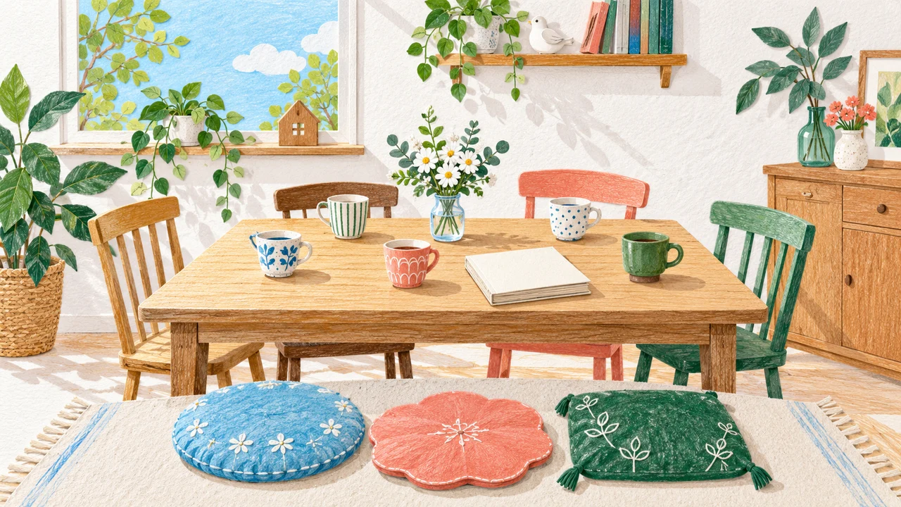 両親と三人きょうだいを五つのカップで表したオリジナル挿絵
